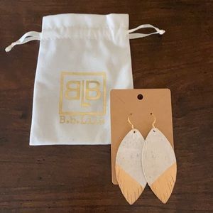 B.b. Lila Cream and Gold Earrings